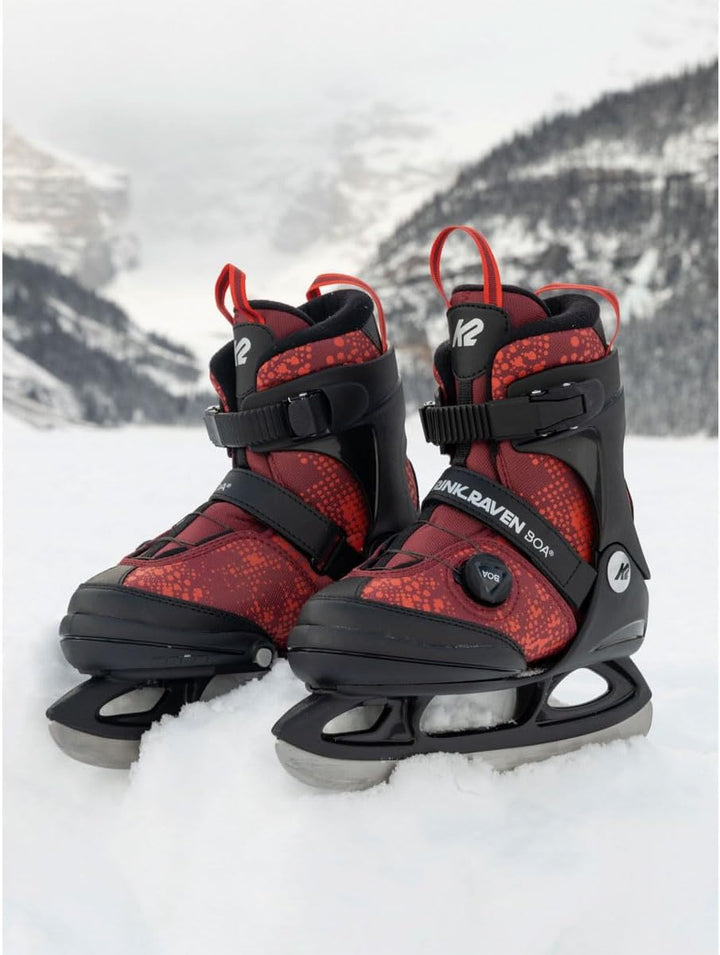 K2 Skates Jungen Schlittschuhe Rink Raven Ice Boa, black-blue, 25G0310 M (EU: 32-37 / UK: 13-4 / US: