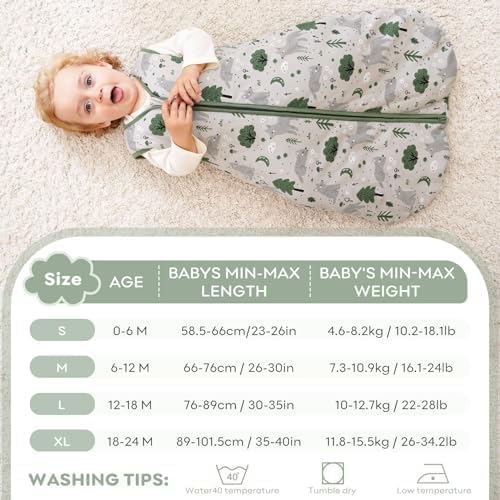 Yoofoss Baby Schlafsack Winter 100% Baumwolle 2.5 TOG Warm Baby Winterschlafsack Herbst Weich Babysc