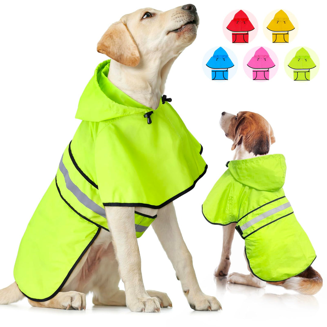 Weesiber Hunderegenmantel - Regenmantel Hund wasserdicht Hund Regenjacke mit Kapuze, Reflektierend R