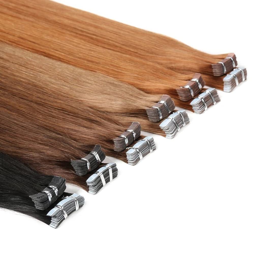 Invisible Tape In Extensions Echthaar Hair Extensions Haarverlängerung in Salon Qualität 10 Stück 45