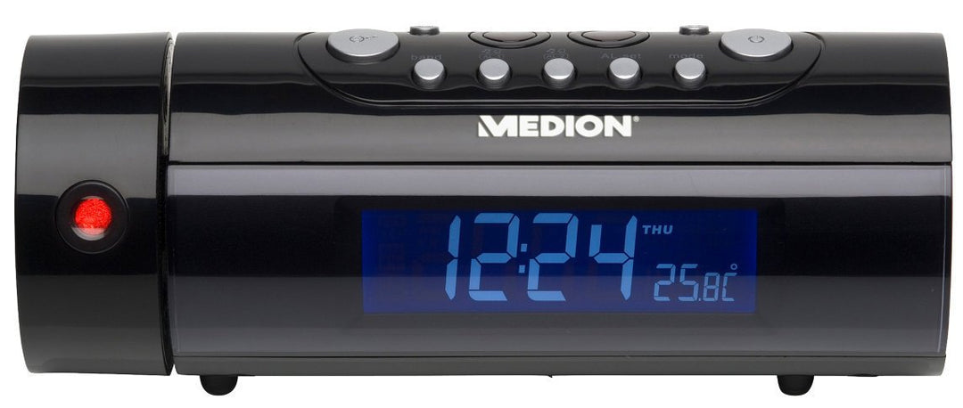 MEDION LIFE E66331 MD 80024 Projektions-Uhrenradio mit Infrarot-Sensor, Temperaturanzeige, Kalender,