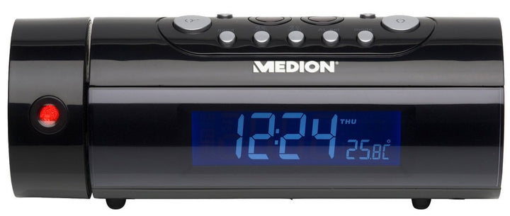 MEDION LIFE E66331 MD 80024 Projektions-Uhrenradio mit Infrarot-Sensor, Temperaturanzeige, Kalender,