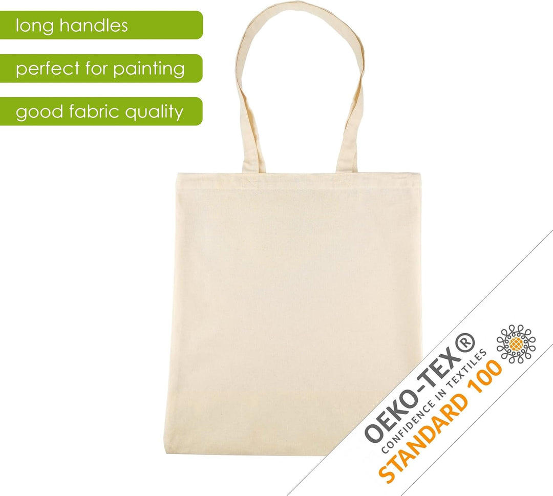 IDEA HOME Baumwolltasche 38x42cm- Jutebeutel Gross - Stoffbeutel Unbedruckt, Personalisierung Möglic