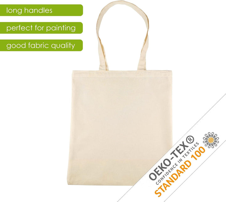 IDEA HOME Baumwolltasche 38x42cm- Jutebeutel Gross - Stoffbeutel Unbedruckt, Personalisierung Möglic