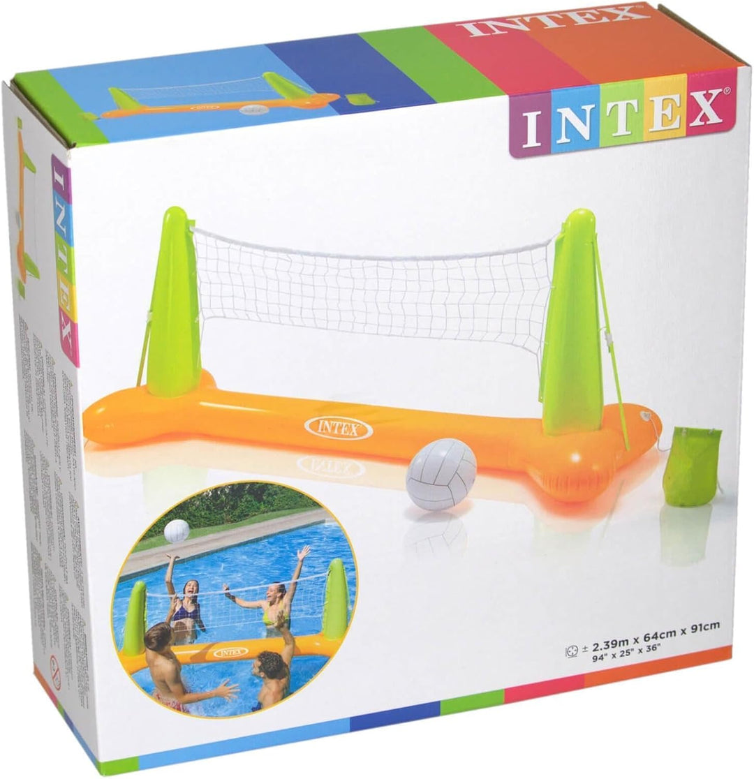 Intex - Aufblasbares Volleyball Netz-Set, 239x64x91 cm | inkl. aufblasbaren Vinylball und Zwei Tasch