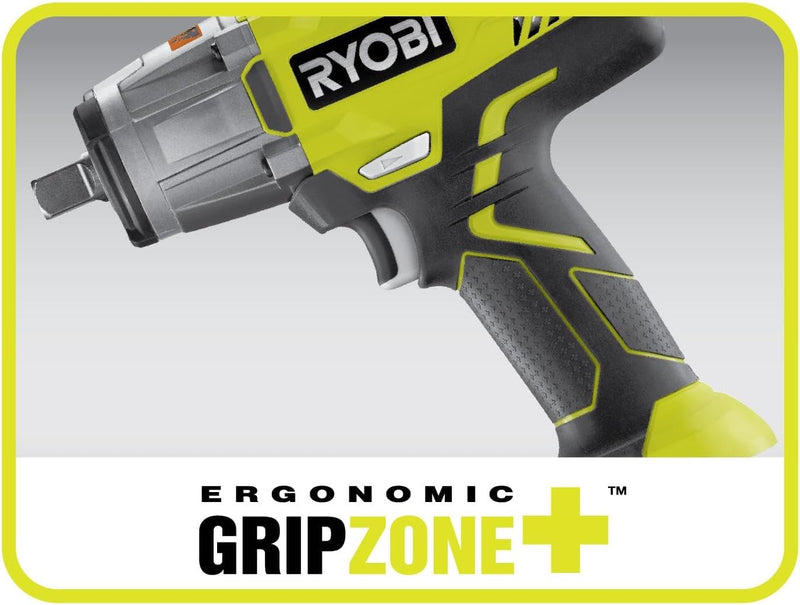 RYOBI 18 V ONE+ Akku-Schlagschrauber R18IW3-140GZL (max. Drehmoment 400 Nm, 1/2 Zoll Vierkant-Aufnah