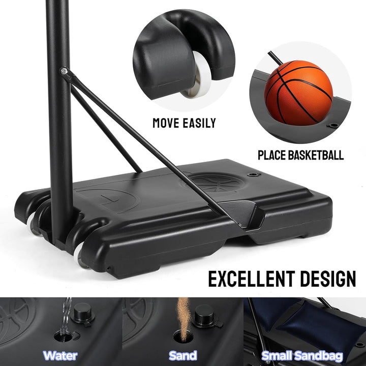 Basketballkorb, Transportable Basketballständer für Kinder, Höhenverstellbar, Tragbarer Basketballan