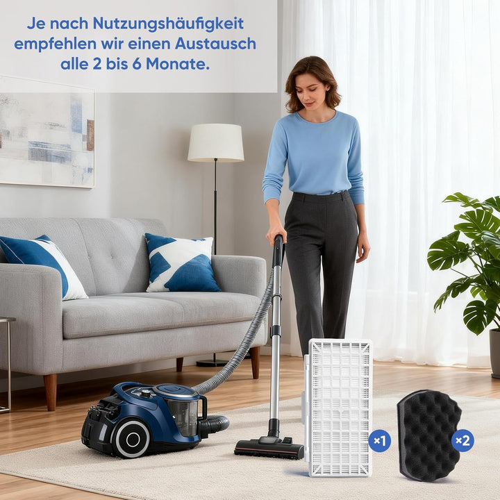 Filter Zubehör für Bosch Bodenstaubsauger Beutellos Serie 6 BGC41XALL / BGC41XSIL / BGC41LSIL / BGC4