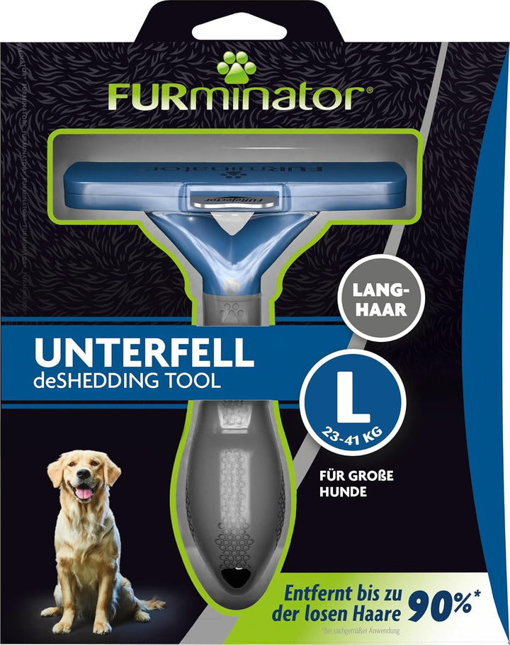 Furminator deShedding-Tool Hund Grösse L Langhaar - Hundebürste für grosse Hunde zur Entfernung der