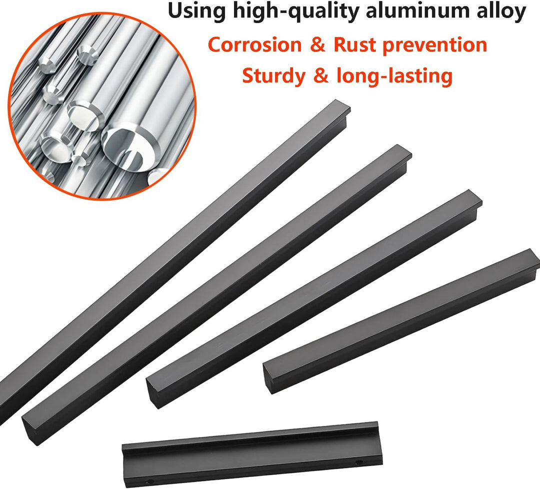 Qrity 10 Stück Aluminiumlegierung Möbelgriff Stangengriff Bohrlochabstand 288 mm Küchengriff Schrank