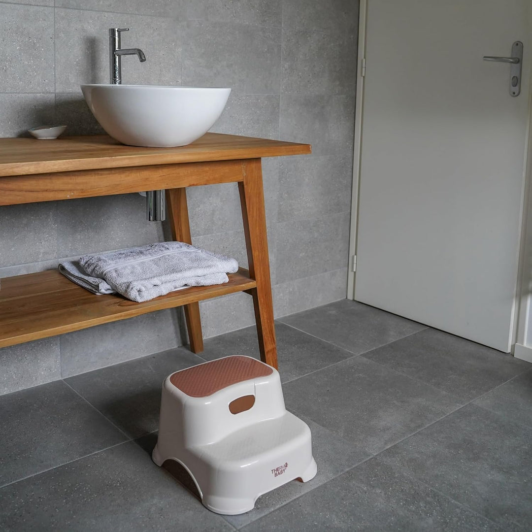 THERMOBABY - Doppeltritthocker, rutschfest, ab 18 Monaten, leicht und stabil, für Toilette, Waschbec