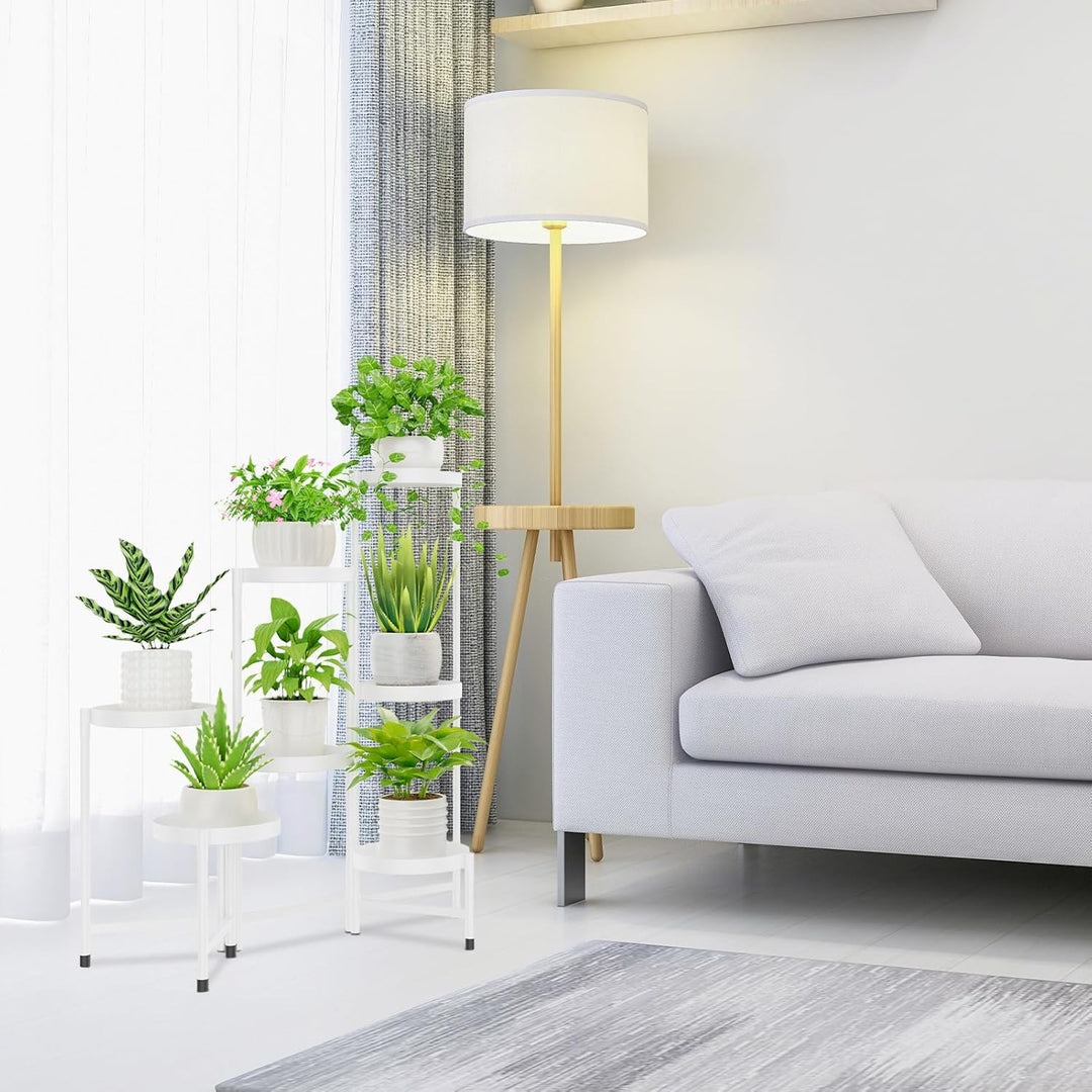 iDavosic.ly 7 Etagen Metall Pflanzenständer Blumentopfständer, Mehrstöckig Pflanzenregal Blumenregal