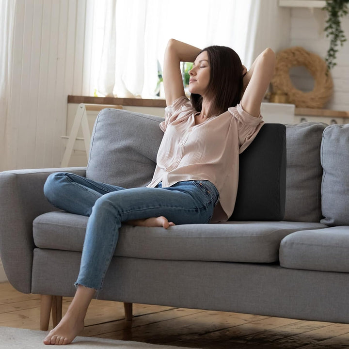 GOFORIT Ergonomisches Rückenkissen für Sofa &amp; Sessel - Zweilagiges Memory-Schaum Lendenkissen mit fe