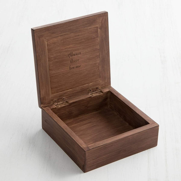 Willow Tree Quiet Strength Memory Box Modern, Quadratische, handbemalte Holzkiste mit aufklappbarem
