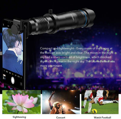 Apexel HD Handyobjektiv 28X Teleobjektiv mit Auslöser für iPhone Samsung, Huawei, Xiaomi Android Sma