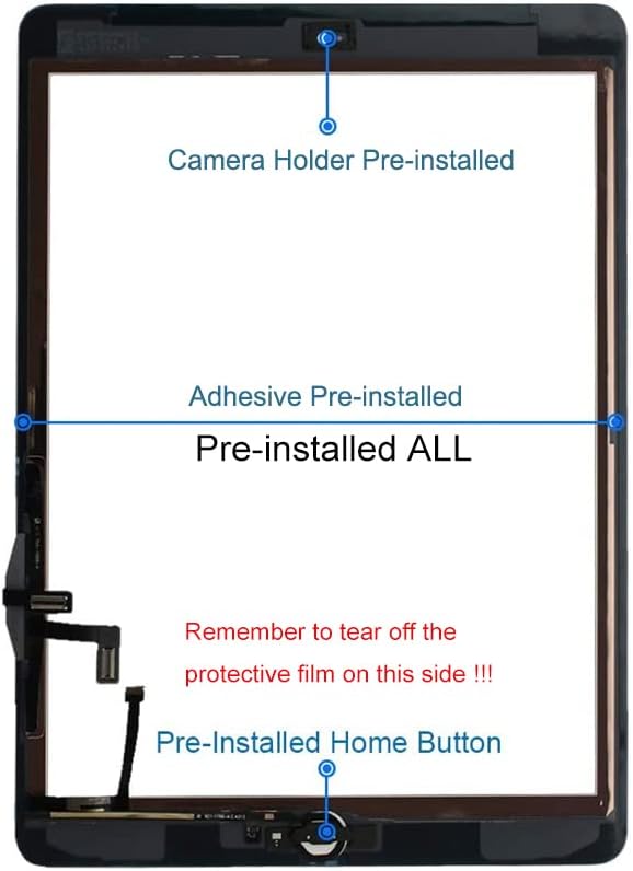 JPUNG Display Digitizer für iPad Air 2013 A1474 A1475 A1476, Air 1 Touchscreen Ersatzbildschirm, mit