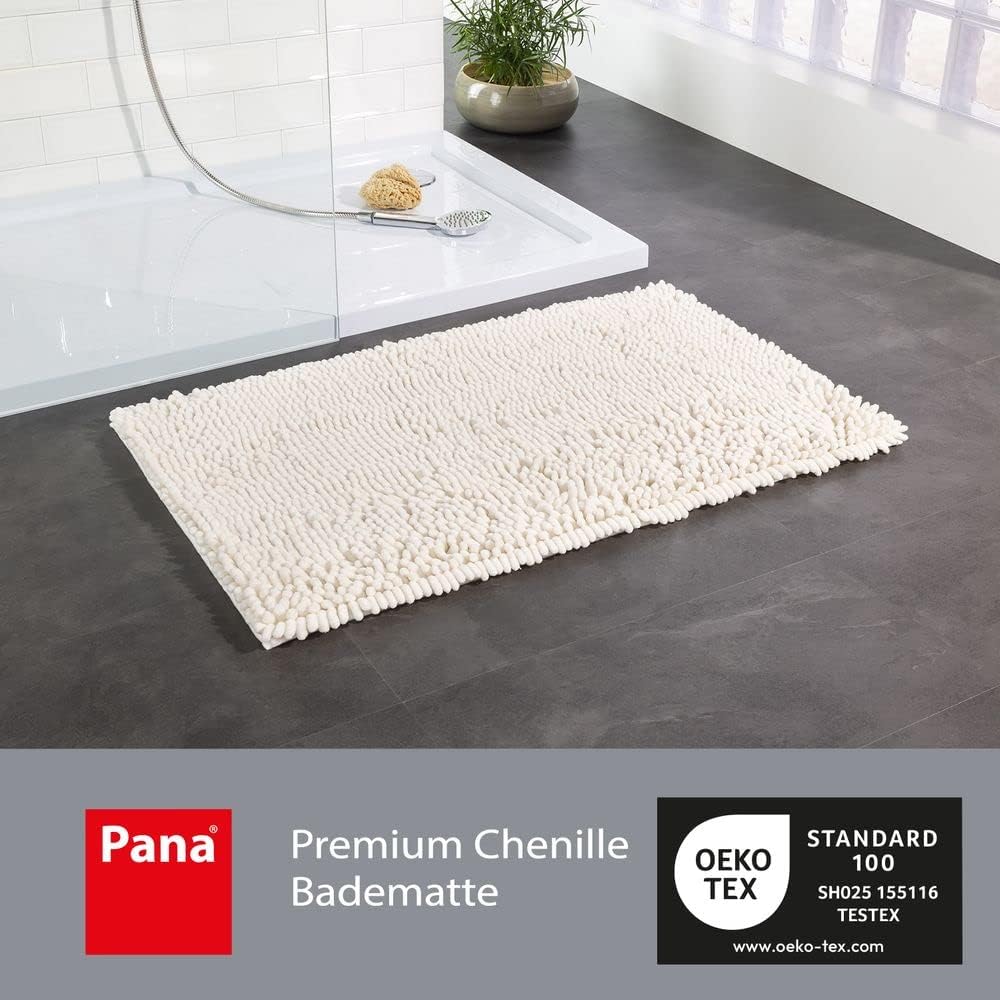 PANA Chenille Badematte in versch. Farben und Grössen • Badteppich aus weichen Fasern • saugstark &amp;