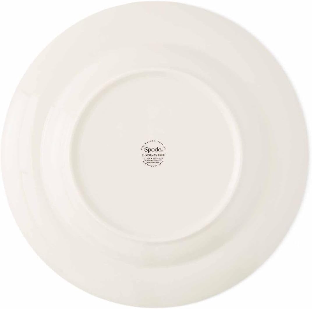 Spode Christmas Tree 25,4 cm Essteller-Set mit 4 Stück – Geschirr im Weihnachtsdesign (grün)