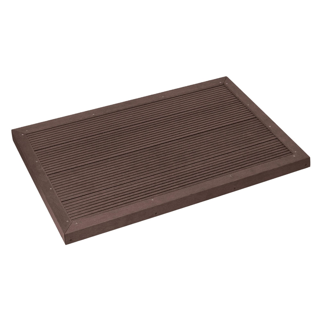 ML-Design WPC Bodenelement für Solardusche, Poolleiter oder Pool, Braun, 101 x 63 x 5,5 cm, rutschfe