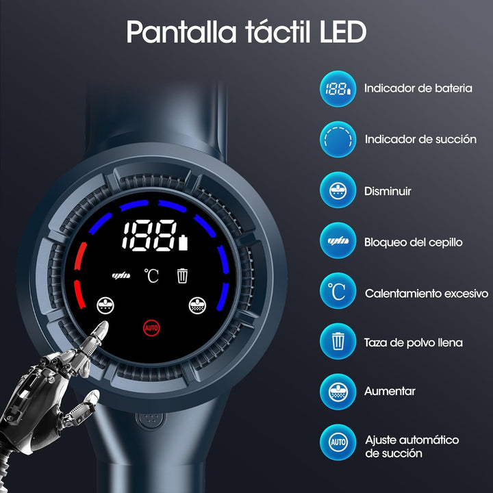 Staubsauger mit Hepa Filter, 500W, Max 50Min, Milbensauger für Matratzen mit LED Display/Anti-Tangle