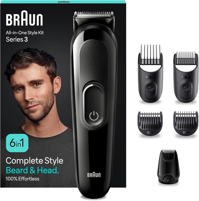 Braun All-In-One Bartpflege Bodygroomer Set, 6-in-1 Barttrimmer, Trimmer/Haarschneider Herren, Haars