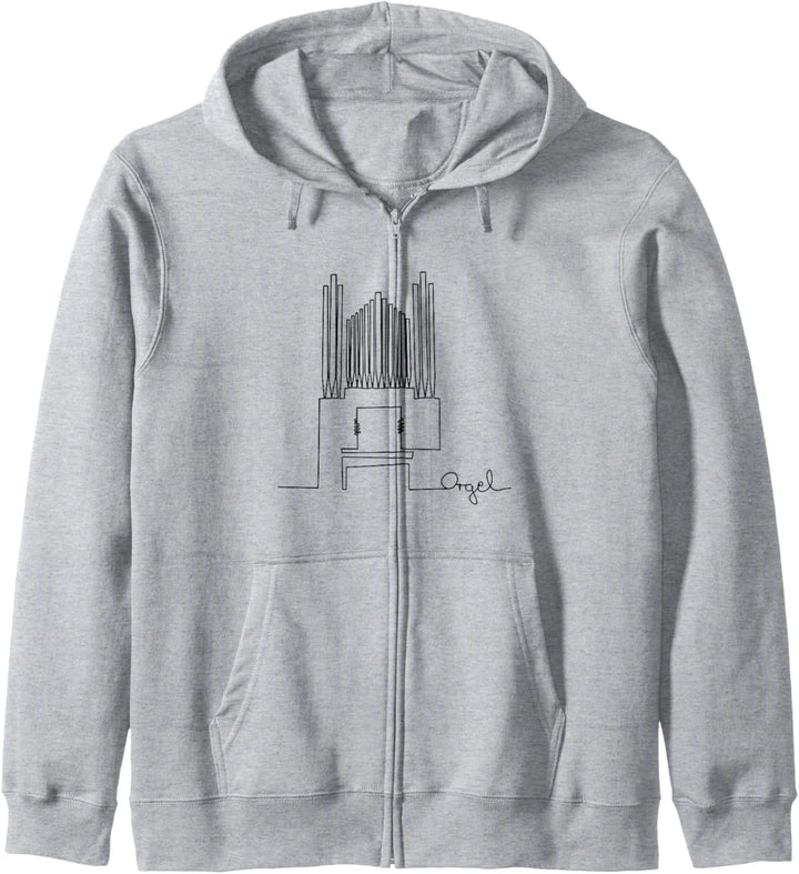 Orgel One-Line Musiker Design Organisten Kapuzenjacke
