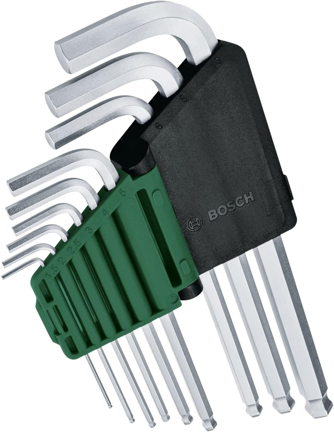 Bosch Innensechskantschlüssel-Set, 9-teilig (Mit Kugelkopf für vielseitige Aufgaben; aus hochwertige