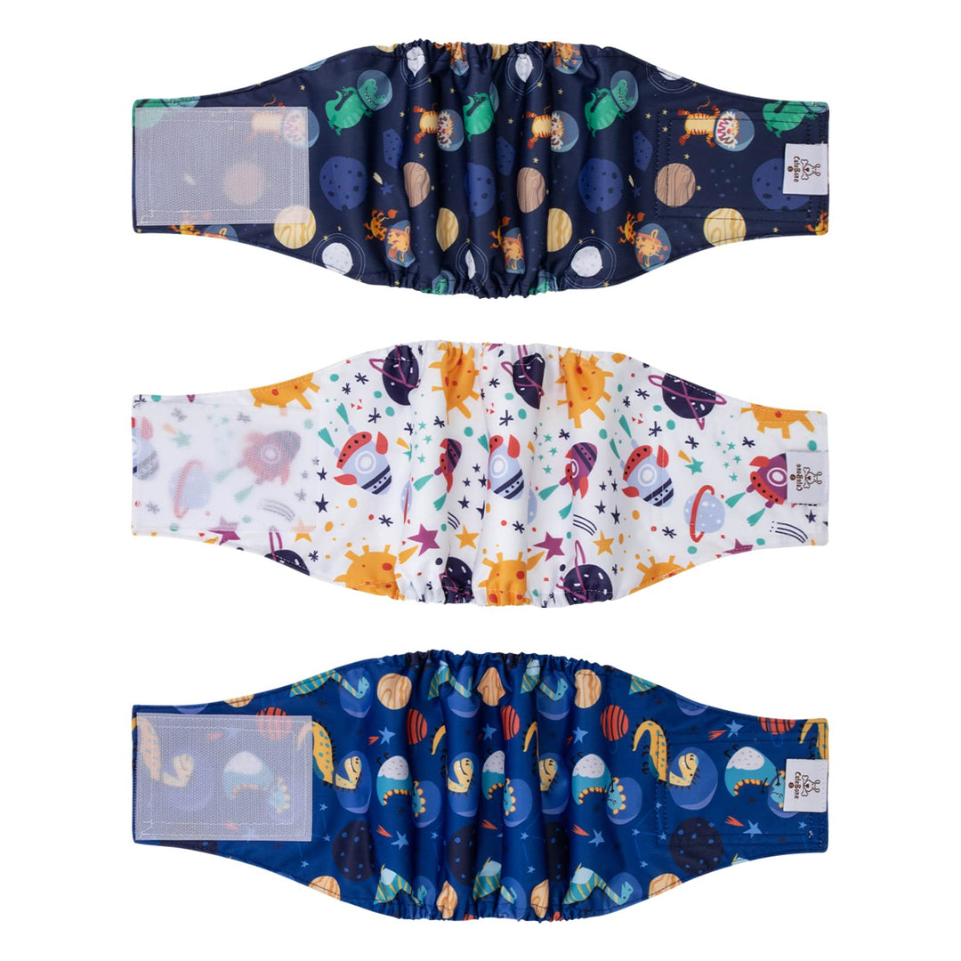 CuteBone Männlich Waschbare Hundewindeln Bauchbänder,3 Stück Wiederverwendbare Hund Bauchband für Rü