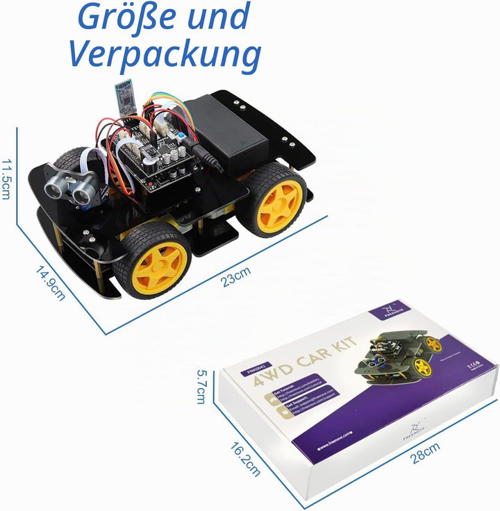 FREENOVE 4WD Car Kit (Compatible with Arduino IDE), Line Tracking, Obstacle Avoidance, Ultrasonic Se
