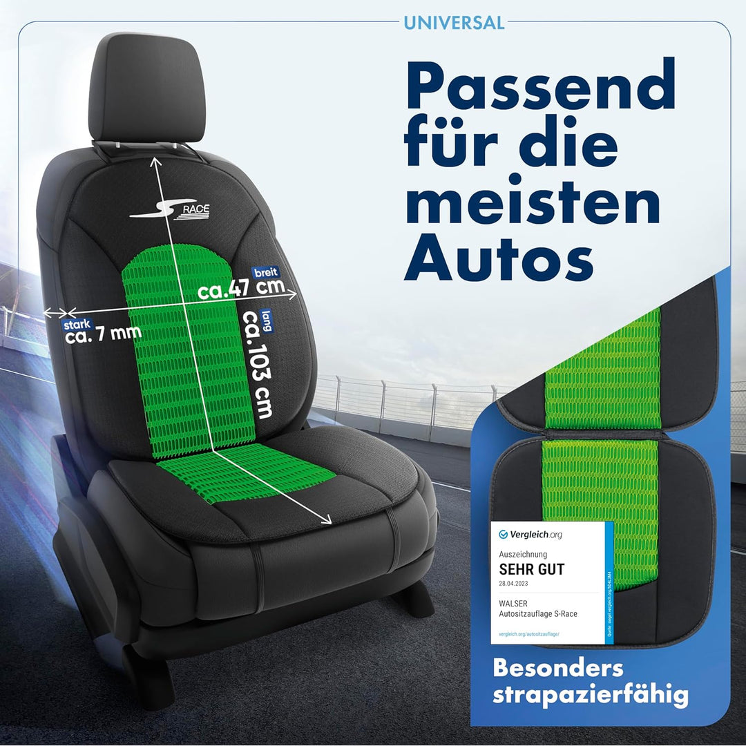 Walser Car Comfort Auto-Sitzauflage S-Race, Auszeichnung Sehr Gut* Autositzauflage, Sitzkissen-PKW,
