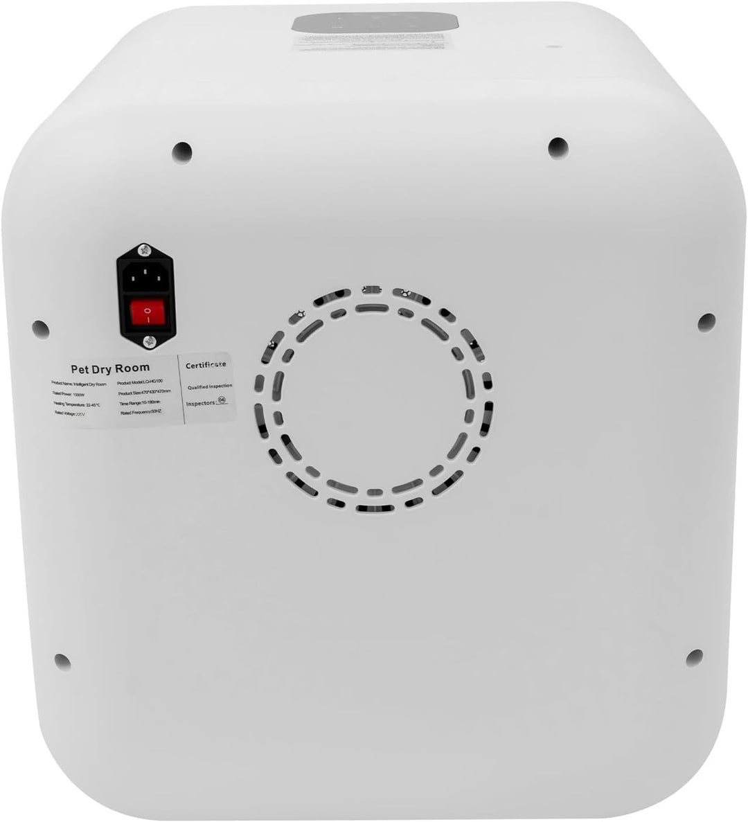 800W Haustier Trocknerbox 35dB Leise 62L Kapazität Temperiertes Glas ABS Gehäuse 22kg Katzen 16kg H