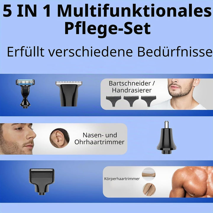 Elektrischer Rückenrasierer für Herren, 4-in-1 Körperpflegeset, Körperhaartrimmer mit verstellbarem