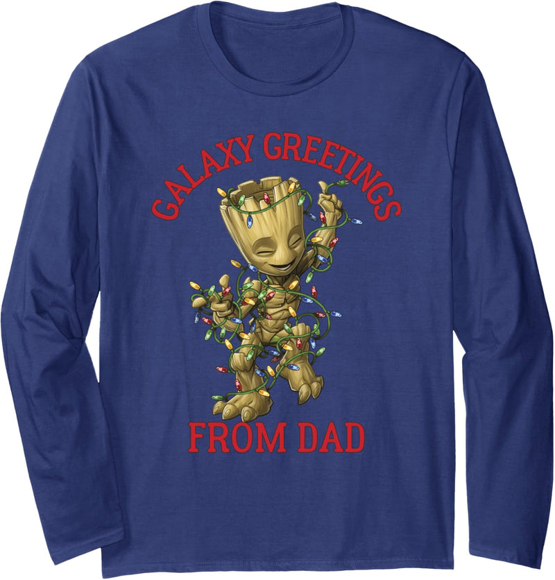 Marvel Groot Galaxy Greetings From Dad Weihnachten Langarmshirt