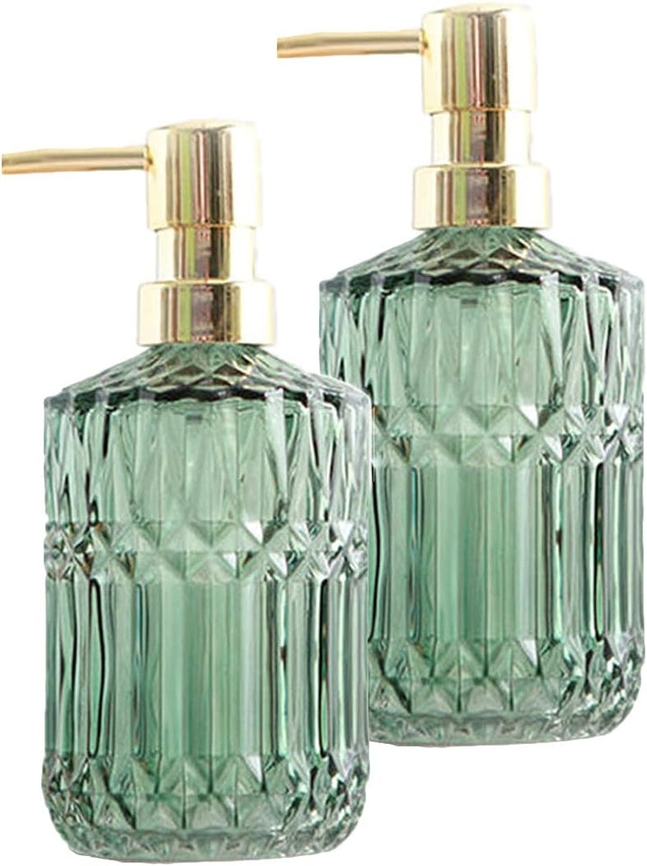 2PCS Glasseifenspender Nachfüllbarer Flüssigseifen Glas Seifenspender Nachfüllbarer 400 ml Glasspend
