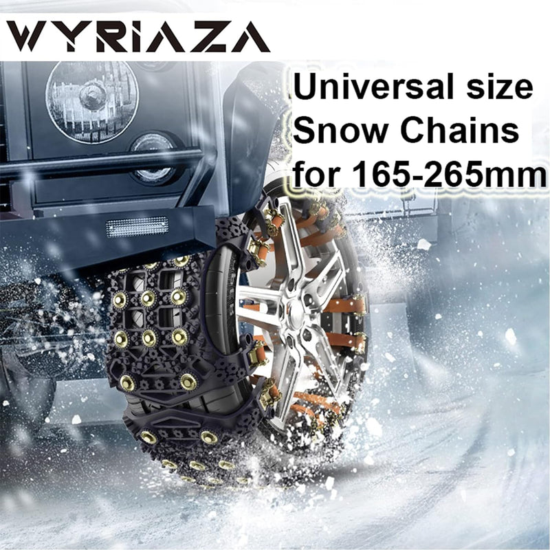 WYRIAZA Schneeketten Universal 165-265MM, Schneeketten 6 Stück, Schneeketten Schnellmontage Auto Bre