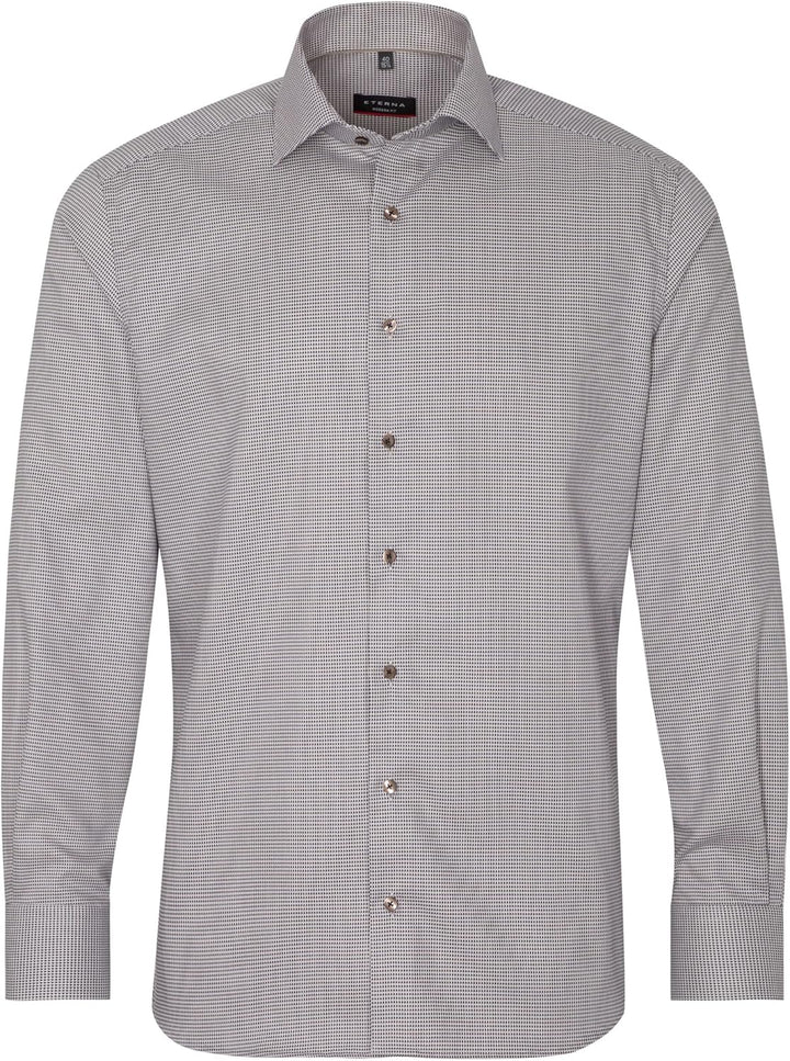 eterna Herren strukturiertes Baumwoll-Hemd MODERN FIT 1/1 dunkelblau 46_H_1/1