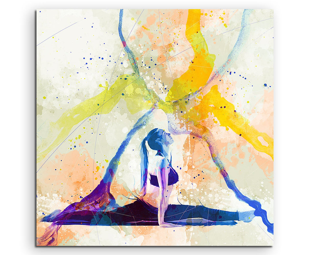 Yoga II 60x60cm Wandbild SPORTBILD Aquarell Art tolle Farben von Paul Sinus