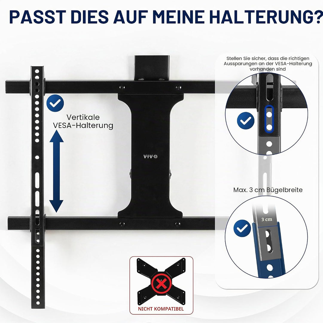VIVO Vertikale VESA-Erweiterungsplattenhalterungs-Kit für Fernseher mit niedrigem VESA-Muster, passe