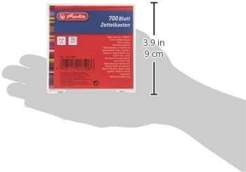 Herlitz 10410801 Zettelkasten, 9 x 9 x 9 cm, transparent 700 Blatt, weiss gefüllt