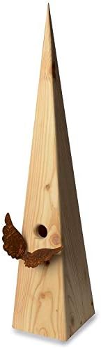 WEIDENPROFI Nistkasten, Vogelhaus mit Standfuss aus Lärchenholz, Modell Vogeldorn, Design Flügel: 16