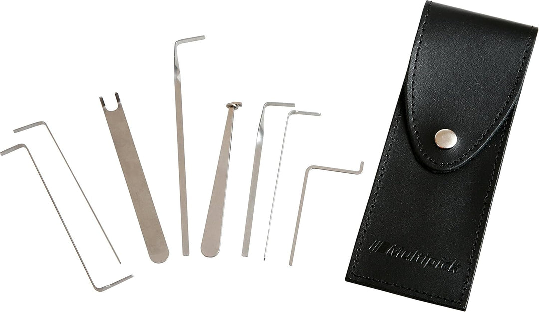 Multipick Lockpicking Spanner Profi Set 8-teilig für alle Profil-Schlösser aus Federstahl-Draht in E