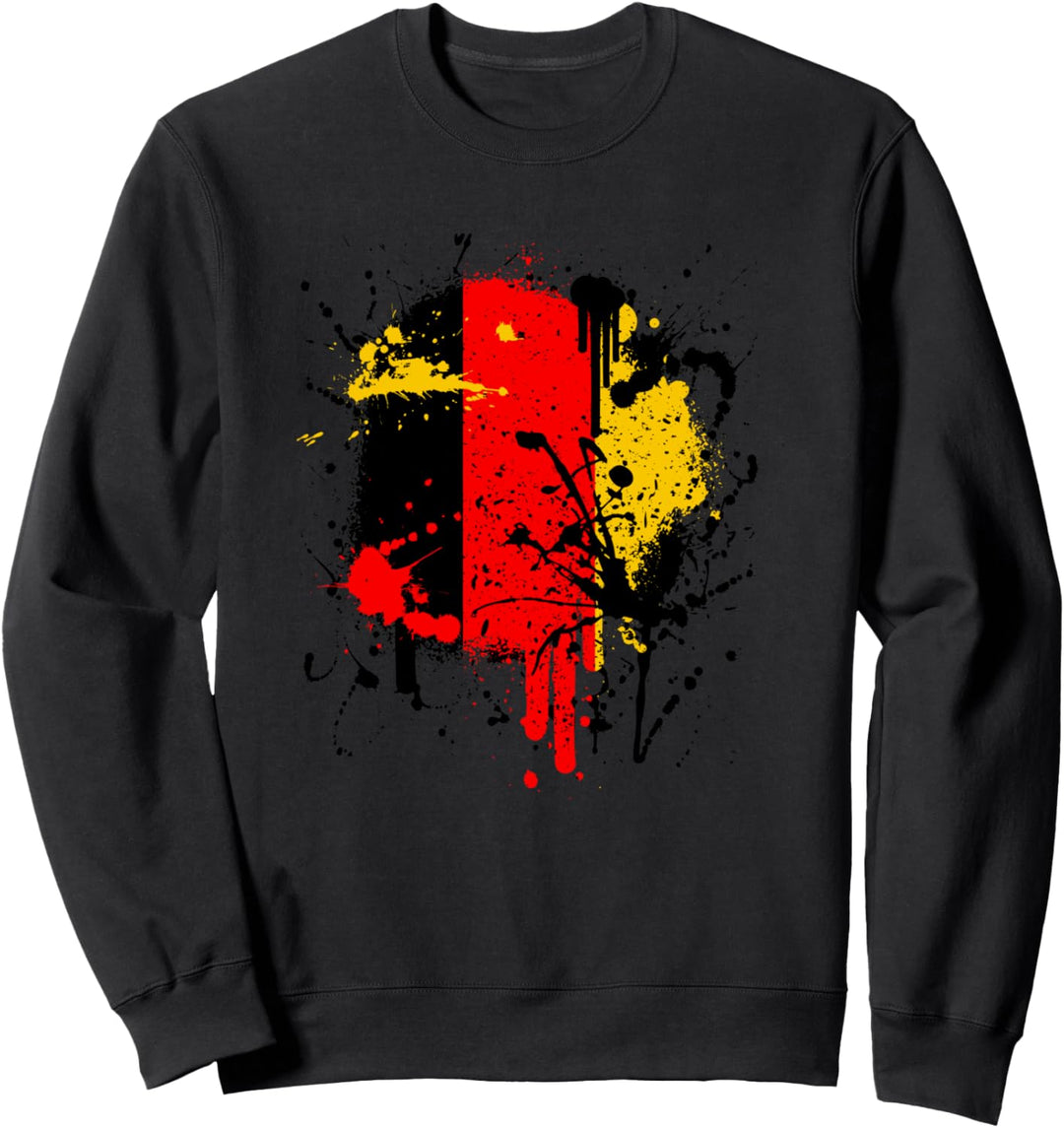 Paintsplash Deutsches Flaggenhemd | Fahne Deutschland Sweatshirt