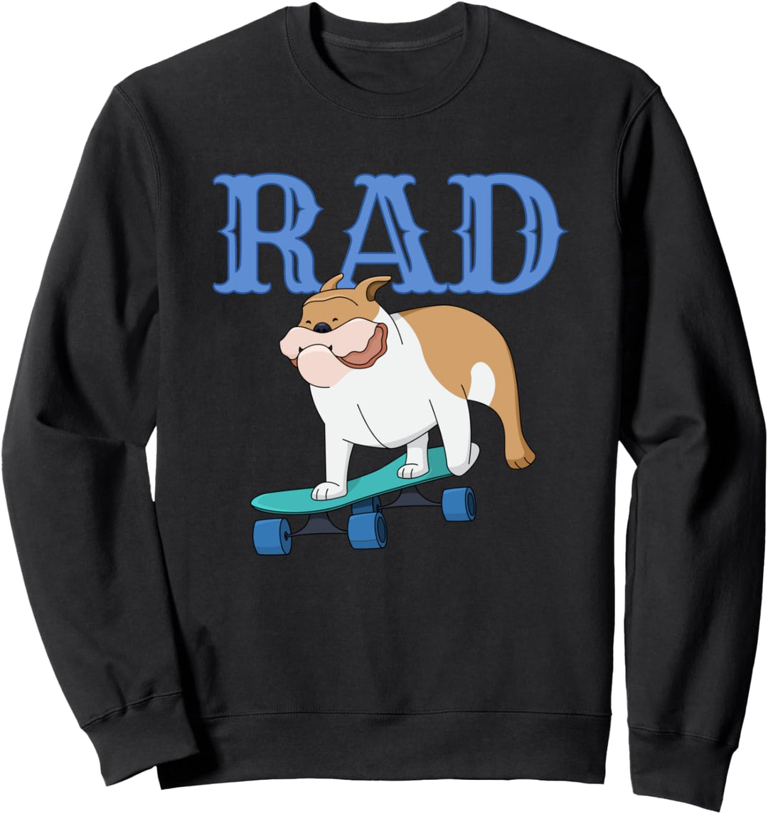 Skateboard Rad Skateboarding Bulldog Retro Skateboardfahren Sweatshirt