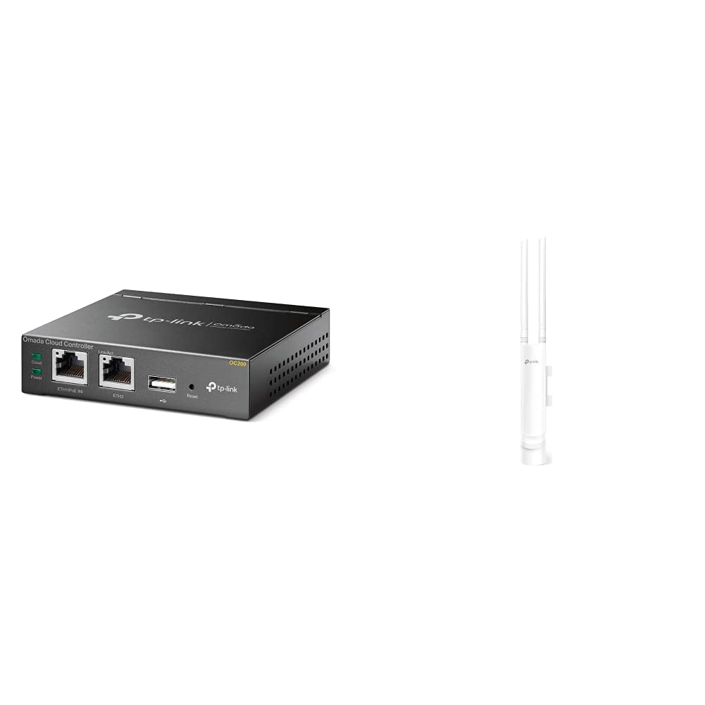 TP-Link EAP225 Outdoor AC1200 Gigabit WLAN Access Point Für Garten, weiss & OC200 Omada Hybrid PoE C
