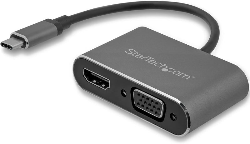 StarTech.com USB-C auf VGA und HDMI Adapter - USB-C Multiport Adapter - 4K 30Hz - Space Grey - integ