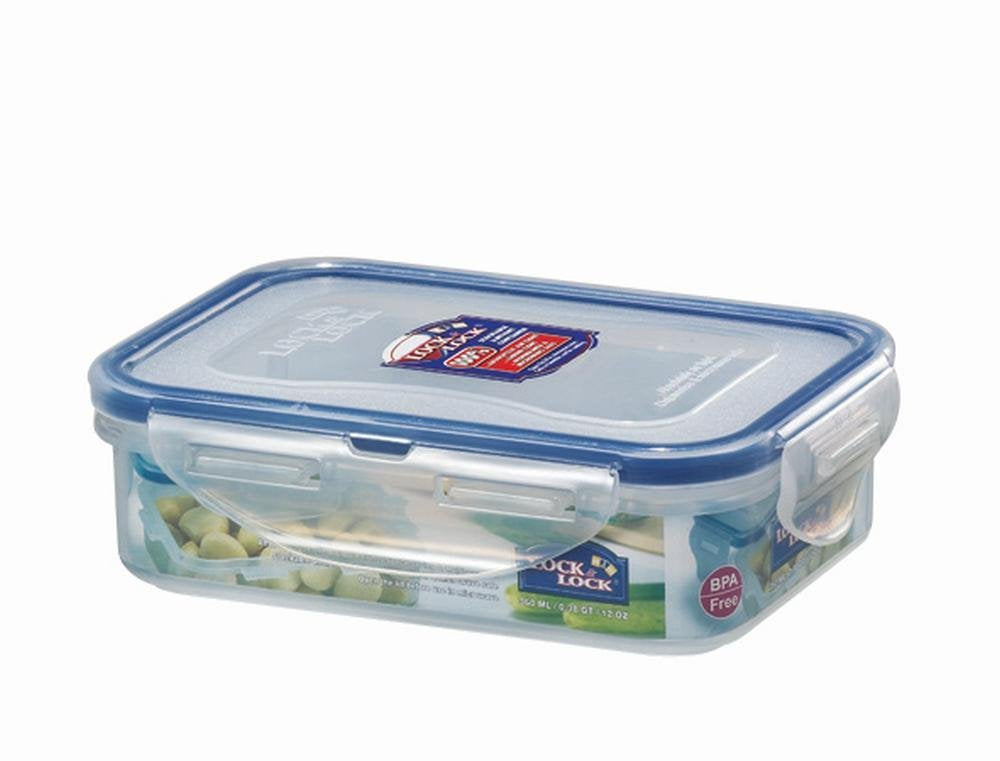 Lock & Lock Frischhaltedose, Vorratsdose, transparent, 360 ml, rechteckig, 12 Stück, 151 x 108 x 45