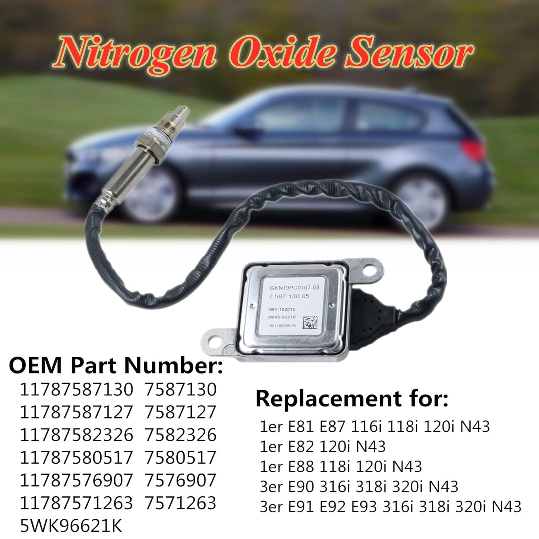 Bisenya 11787587127 NOX SENSOR Kompatibel mit B-M-W 1er E81 E82 E87 E88 3er E90 E91 E92 LCI N43 1178