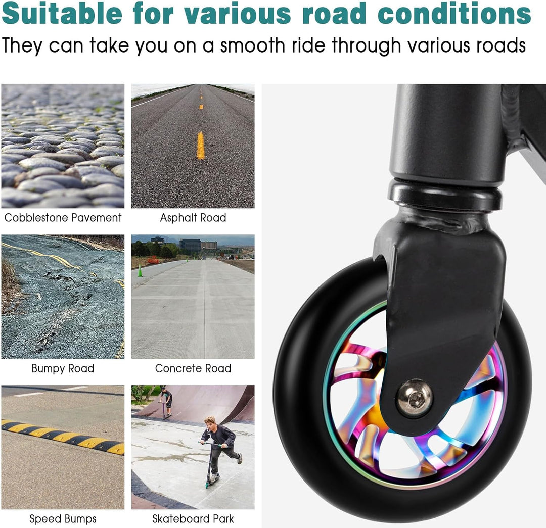 Freestyle Scooter-Rad, 110 mm, 2 Stück Ersatzräder für Scooter, Elektrorollerrad aus PU 88A mit ABEC