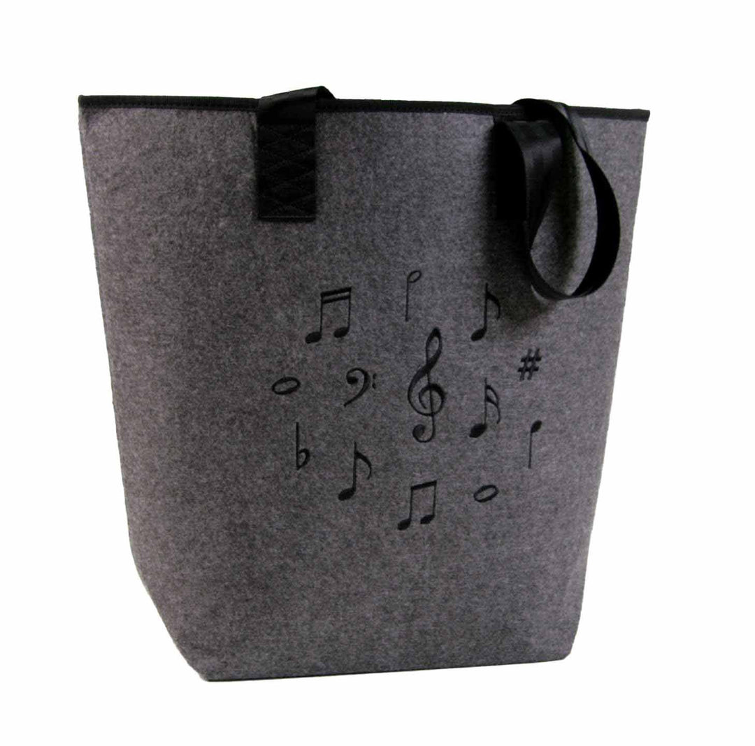 Filztasche mit Motiv Notenmix schwarz