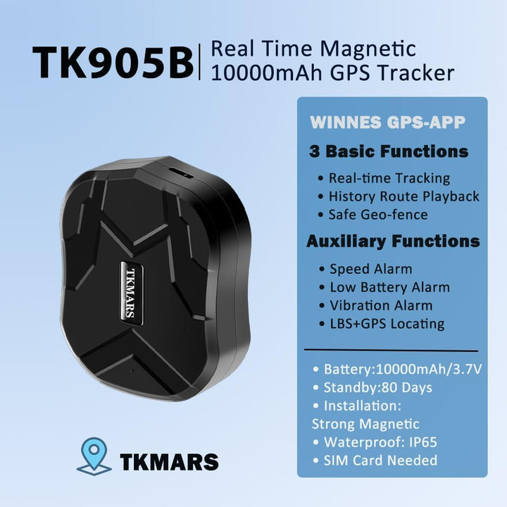 TKMARS TK905B 4G GPS Tracker 10000mAh Lange akkulaufzeit, magnetisch, wasserdicht IP67, Echtzeit-Tra